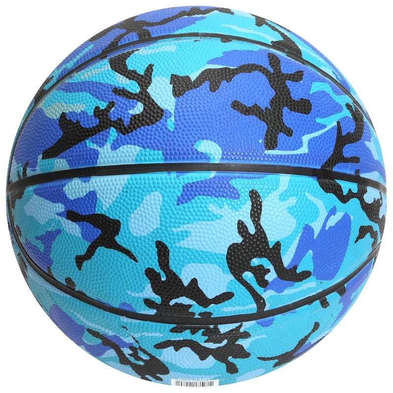 AND1 Xcelerate Rubber Basketball: Official Regulation Size 7 (29.5â€) Streetball, Made for Indoor/Outdoor Games (Basketball w/Pump, Blue Camo) - Image 2